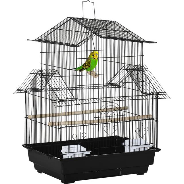 PawHut Metal Bird Cage Small w/ Perch Food Container Handle for Finch Canary | TJ Hughes