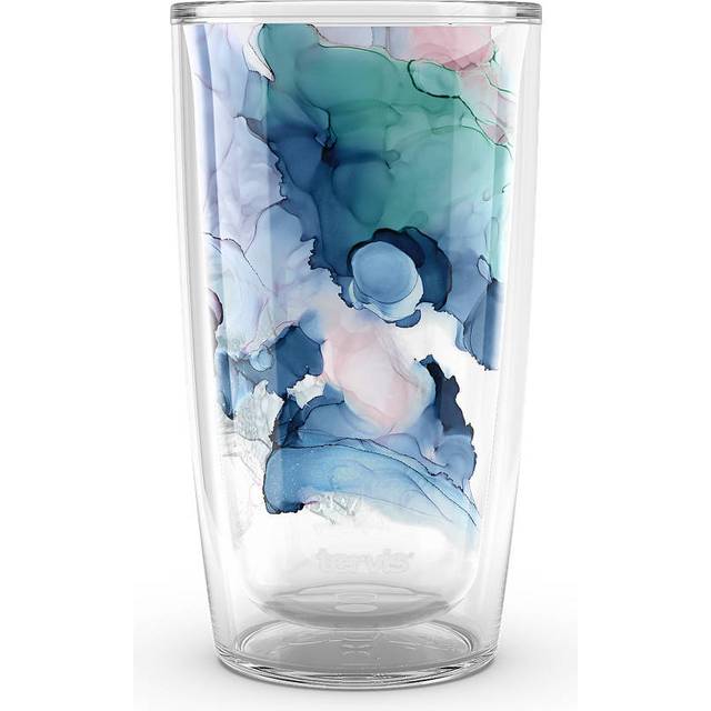 Tervis Made in USA Double Walled Inkreel  Crystal Nature Collection Insulated Tumbler Cup Keeps Drinks Cold  Hot  16oz  Arctic