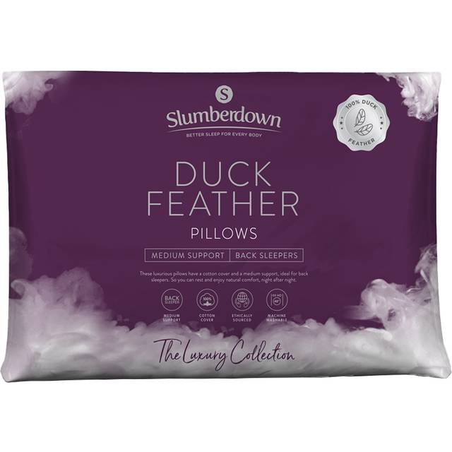2 Pack Duck Feather Medium Support Pillows - White - One Size
