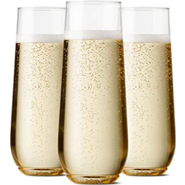 TOSSWARE POP 9oz Flute  Premium Quality  Recyclable  Unbreakable & Crystal Clear Plastic Champagne Glasses