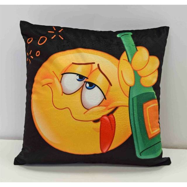 Smiley Face Cushion Cover Square Scatter Cushion Cover Party Novelty