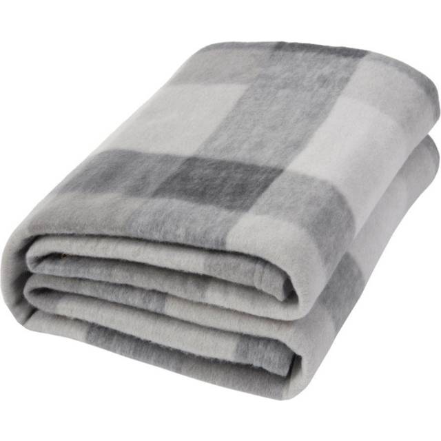 OHS Tartan Check Fleece Throw, Grey - 150 x 200cm