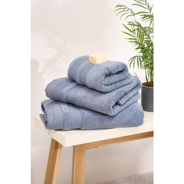 'Eco Pure' 100% Cotton 650gsm Plain Towel - Blue - Bath Sheet