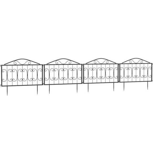Outsunny Decorative Garden Fencing 4PCs Metal Border Edging | TJ Hughes