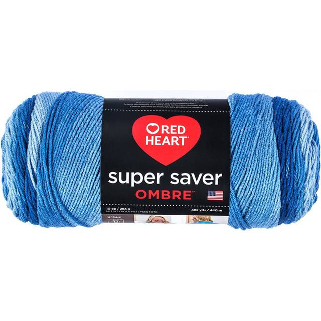 Red heart super saver ombre yarn-true blue e305-3962