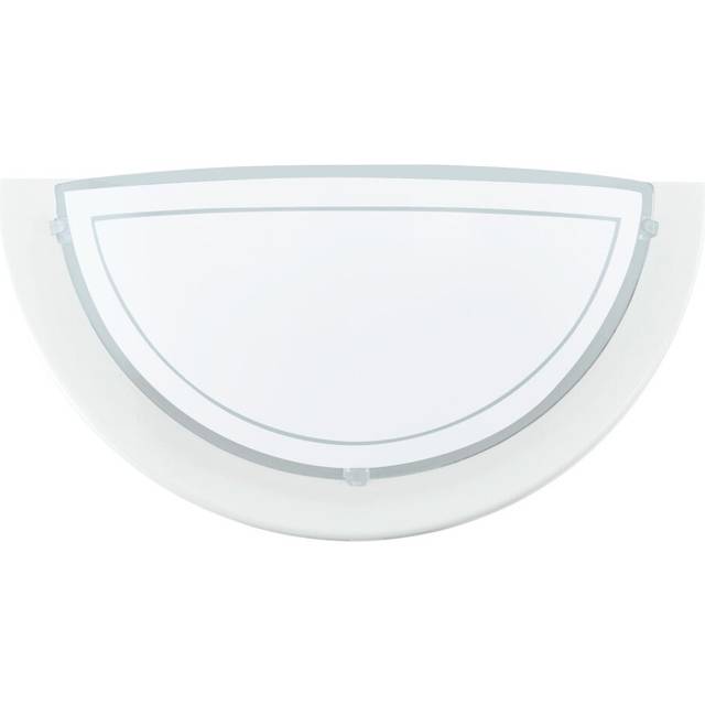 Wall light colour white shade white clear glass painted bulb e27 1x60w