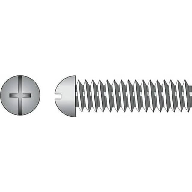 The Hillman Group 90134 6-32-Inch x 1-Inch Round Head Combo Machine Screw  100-Pack Zinc 1 inches