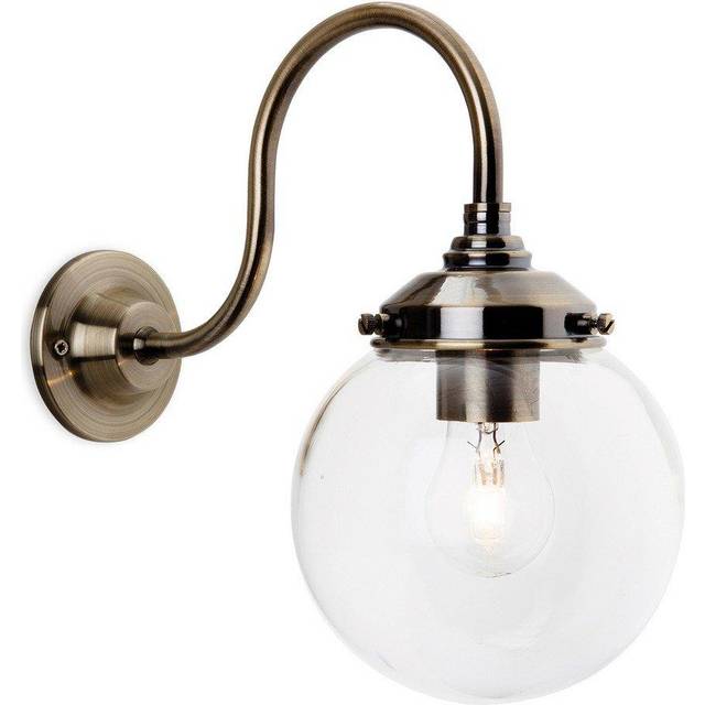 Firstlight 5935AB Victoria 1 Light Wall Light With Dome Shaped Clear Glass Shade
