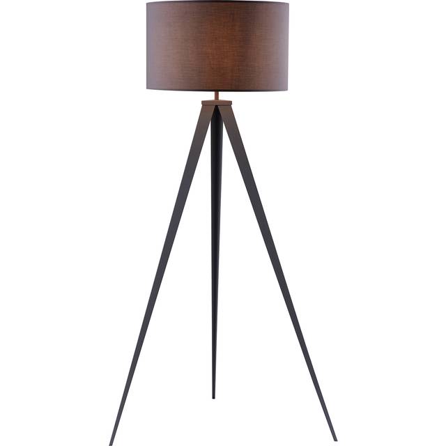 Romanza 157cm Tripod Floor Lamp, Grey with Grey Drum Shade - Teamson Home