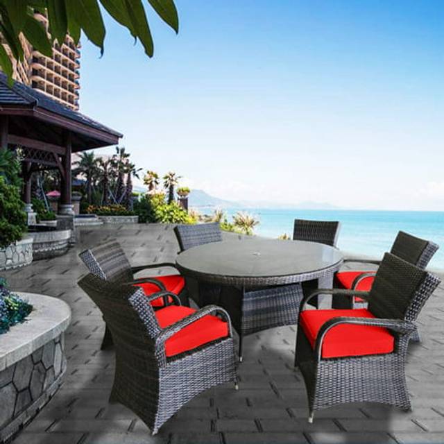 Furniture One 2 Seater Rattan Stackable Garden Dining Set - Brown