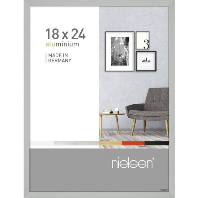 Nielsen Pixel 18x24cm Frosted Silver Aluminium Picture Frame, Silver