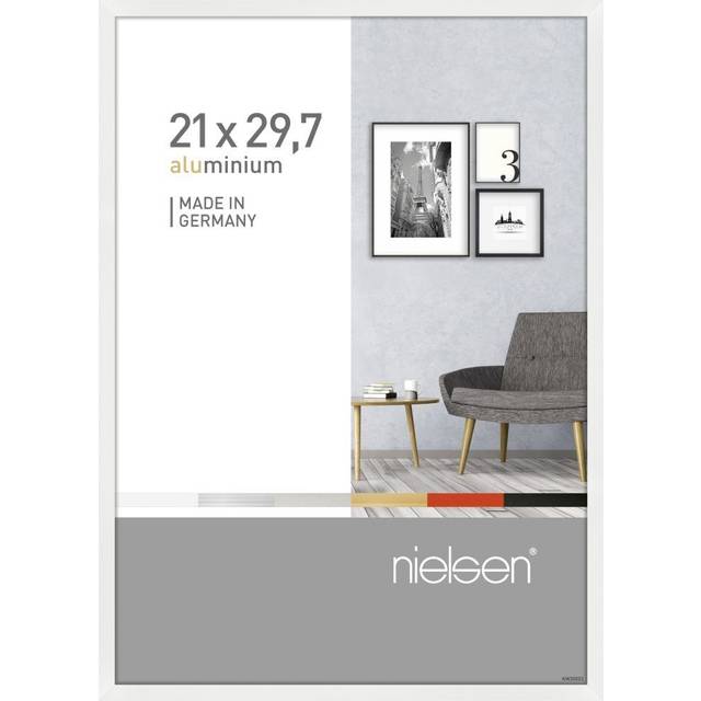Nielsen Pixel A4 Glossy White Aluminium Picture Frame, White