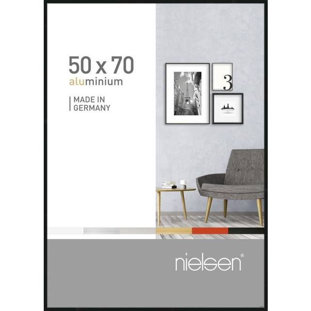Nielsen Pixel 50x70cm Frosted Black Aluminium Picture Frame, Black