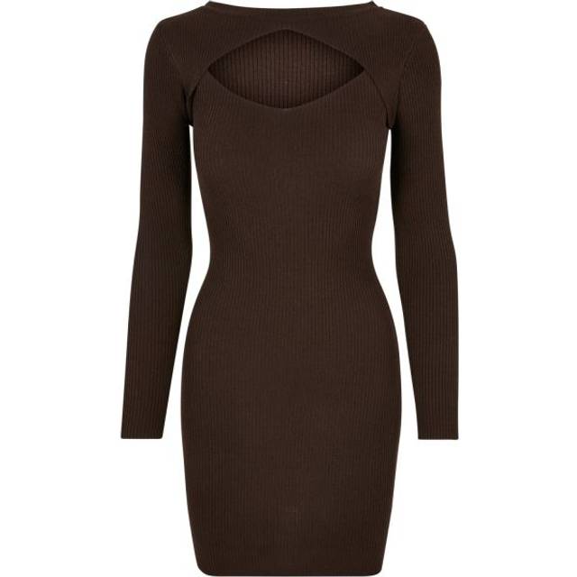 Urban Classics dam Casual klänning Dam klippt ut klänning, BRUN, XXL