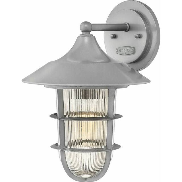 Outdoor IP44 Wall Light Sconce Silver LED E27 100W Bulb External d01367