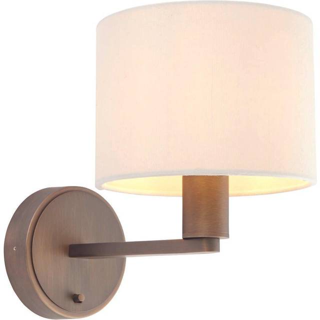 Wall Light Antique Bronze Plate & Marble Fabric 40W E14 Dimmable