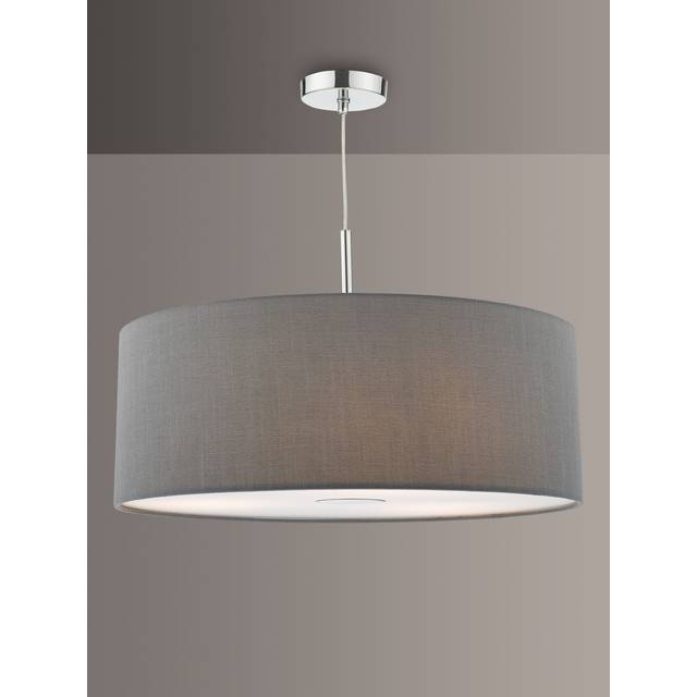 Dar Lighting Group Dar RON1739 Ronda 3 Light Pendant 60CM Drum Grey Fa
