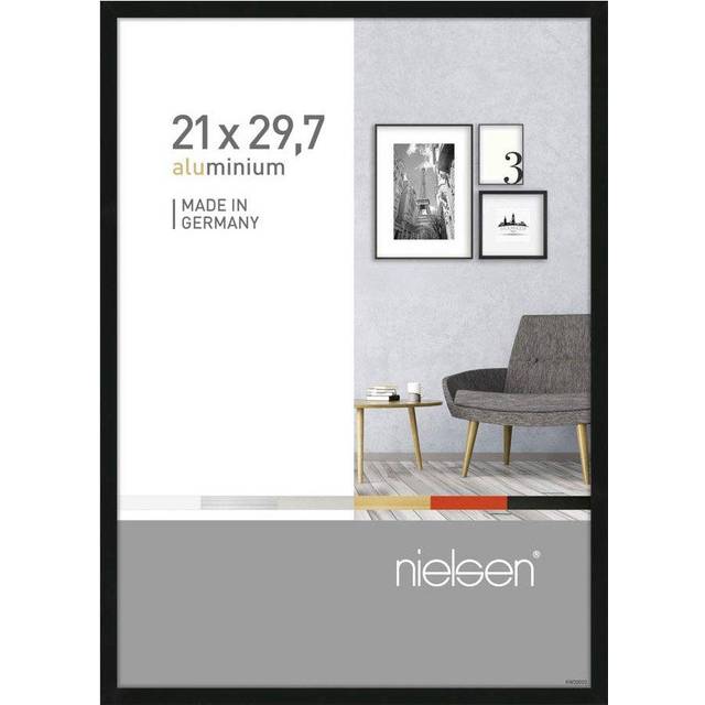 Nielsen Pixel A4 Matt Black Aluminium Picture Frame, Black