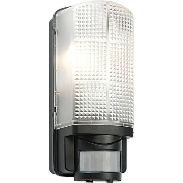 Motion Sensor Bulkhead Outdoor Security Wall Light - Black