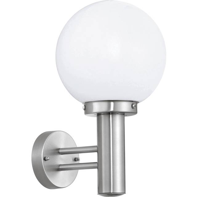 IP44 Outdoor Wall Light Stainless Steel Orb Shade 1x 60W E27 Bulb Porch Lamp