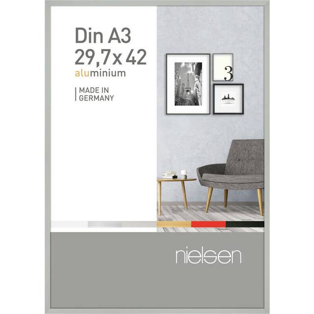 Nielsen Pixel A3 Frosted Silver Aluminium Picture Frame, Silver