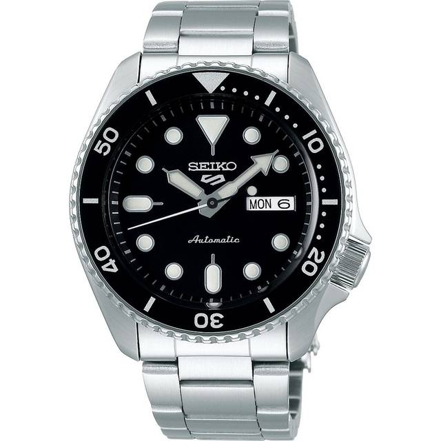 Seiko 5 Sports herrklocka rostfritt stål med metallband, Sport/svart, 5K1, stålband
