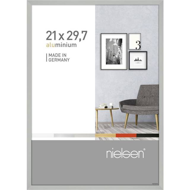 Nielsen Pixel A4 Frosted Silver Aluminium Picture Frame, Silver