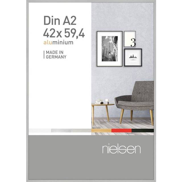 Nielsen Pixel A2 Frosted Silver Aluminium Picture Frame, Silver
