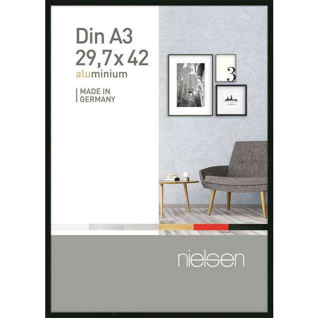 Nielsen Pixel A3 Frosted Black Aluminium Picture Frame, Black