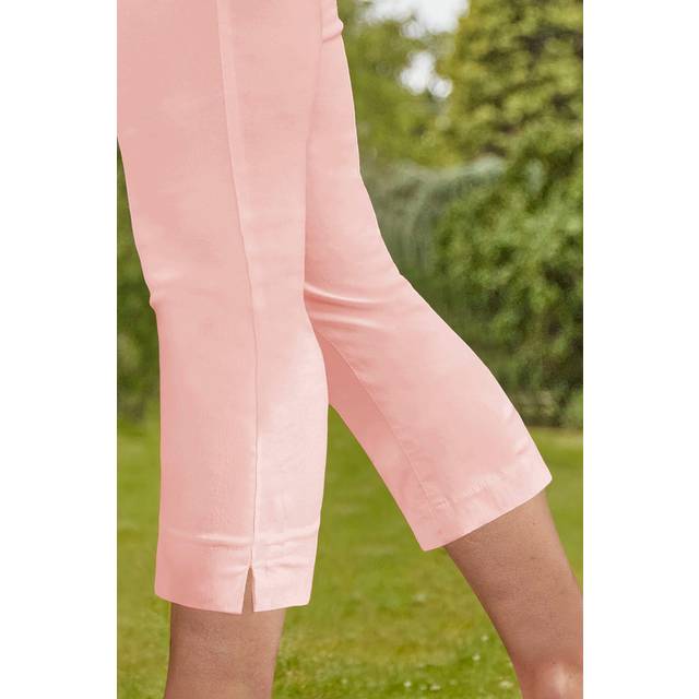 Roman Cropped Stretch Trouser Capri Summer Leggings 3/4 Pedal Pushers In Light Pink - 18