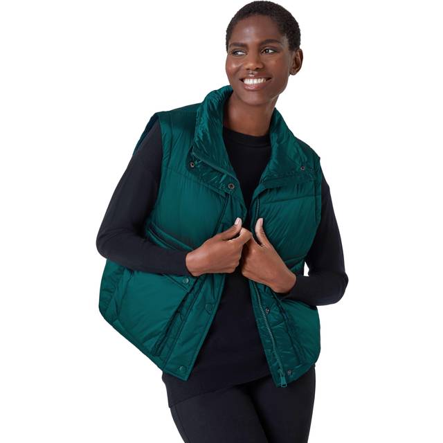 Roman Womens Pocket Detail Quilted Gilet - Teal - Size 14 UK