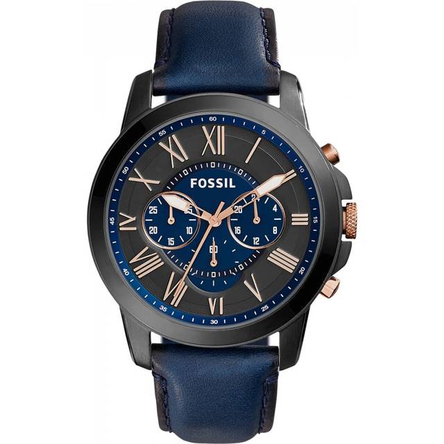 Fossil Grant Chronograph Black and Blue Dial Blue Leather FS5061 Men&#39;s Watch
