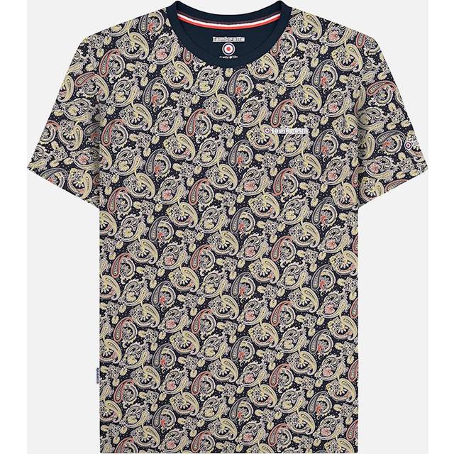 Lambretta mens paisley short sleeve crew neck cotton t-shirt top tee - 3xl