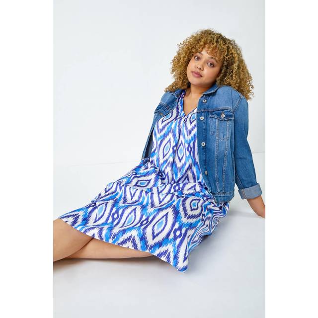 Curve floral midi shift dress for women uk - ladies roman originals