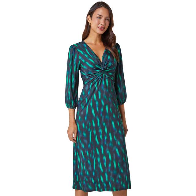 Roman originals womens animal print fit and flare dress