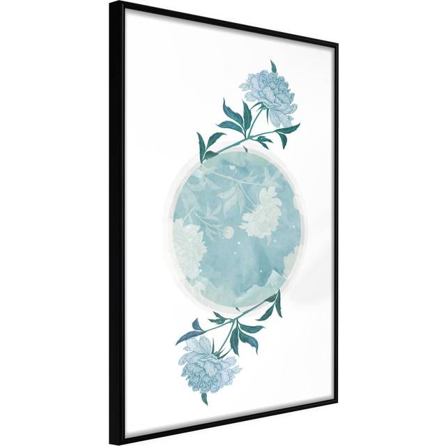 Inramad Poster / Tavla - World in Shades of Blue - 30x45 Svart ram