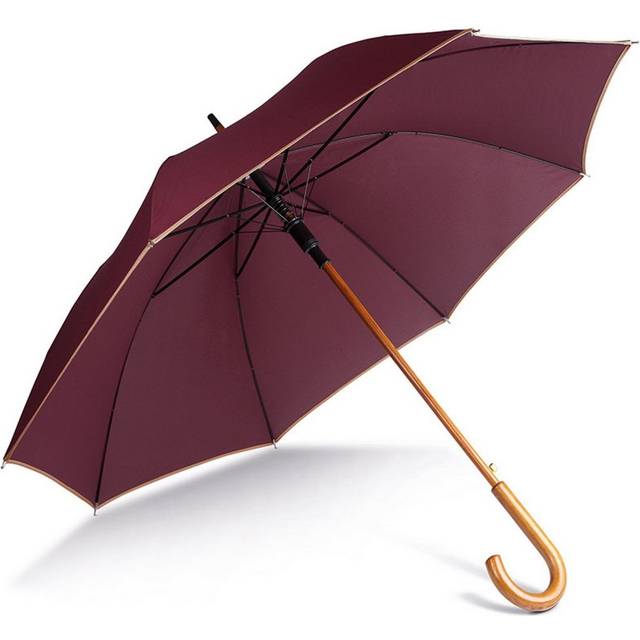 Kimood Unisex Automatic Open Wooden Handle Walking Umbrella (Pack Of 2)