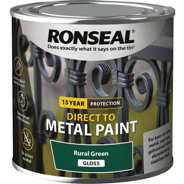 Ronseal 39185 Direct to Metal Paint Rural Green Gloss 250ml