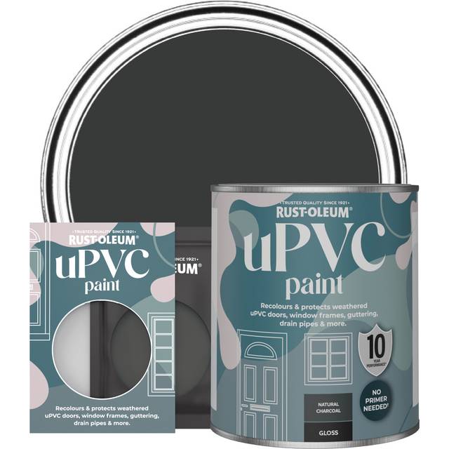 Rust-Oleum uPVC Paint, Gloss Finish - Natural Charcoal (Black) - 750ml