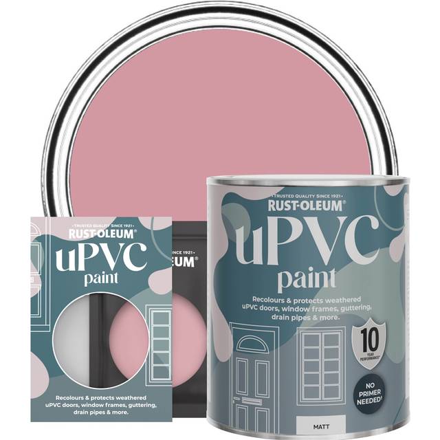 Rust-Oleum uPVC Door and Window Paint Matt Dusky Pink 750ml - Pink - Pink