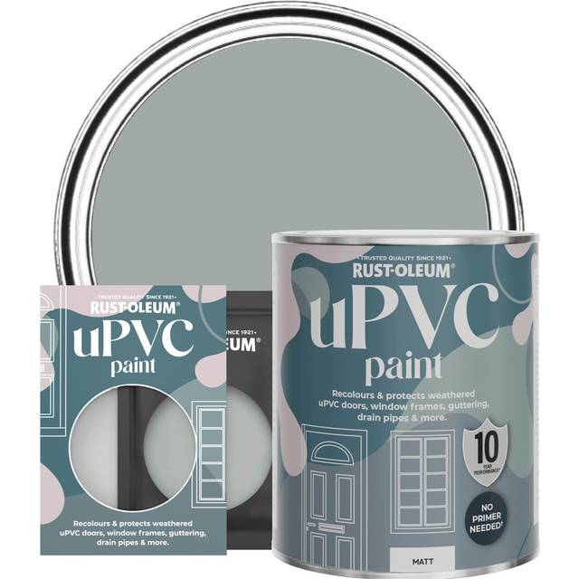 Rust-Oleum uPVC Door and Window Paint Matt Pitch Grey 750ml - Grey - Grey