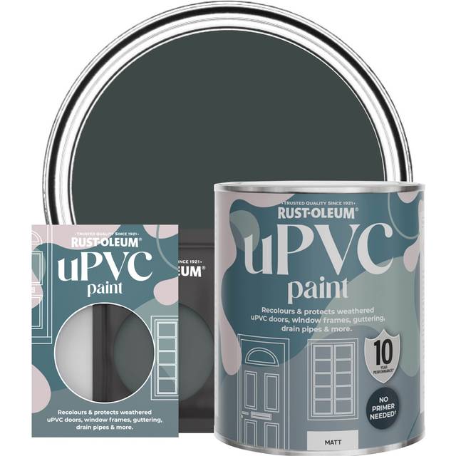 Rust-Oleum uPVC Door and Window Paint Matt Black Sand 750ml - Black - Black
