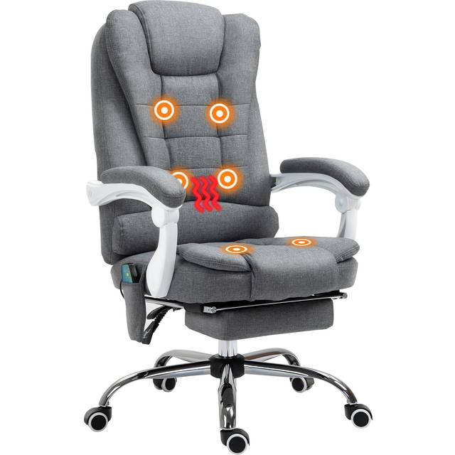 Vinsetto Office Chair with Massage 360° Swivel Chair Adjustable Height Grey | TJ Hughes