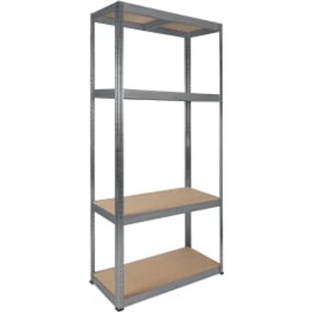 Nautilus Designs Boltless Shelving Unit 4 Shelves Steel 900 x 400 x 1,800 mm Silver