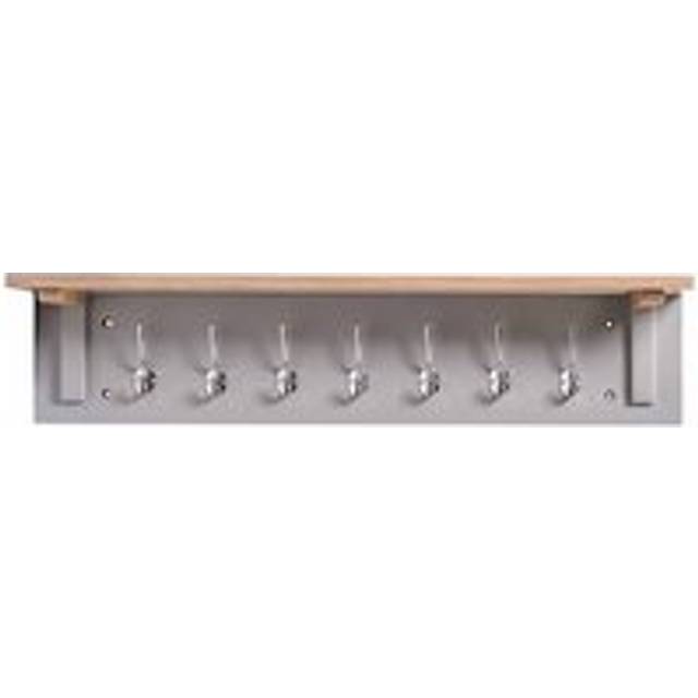 Charnwood Floating Shelf with Steel Metal Hooks 4 kg Mountable and Painted Grey Finish