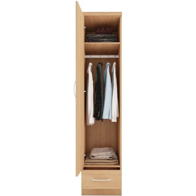 Seconique Nevada 1 Door 1 Drawer Wardrobe - Sonoma Oak Effect, Brown