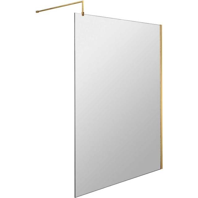 Hudson Reed Wetroom Shower Screen with Brass Support Bar 1400mm WRSBB1