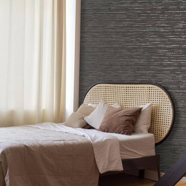 Boutique Chunky Weave Charcoal Wallpaper - Boutique Wallpaper - Grey - 0.2 x 52 x 1000cm