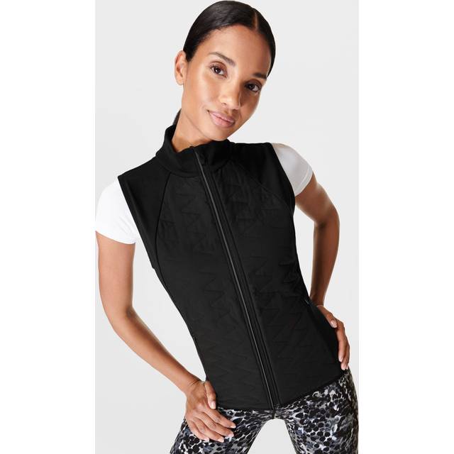 Sweaty Betty Womens Black Light Speed Funnel-neck Stretch-recycled Polyamide Gilet M - BLACK