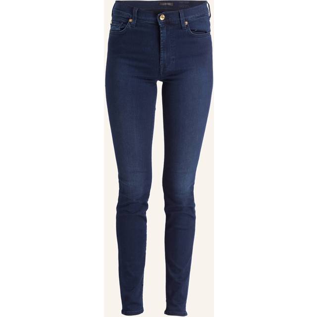 7 For All Mankind High Waist Skinny Slim Illusion Luxe Starlight - Navy - 23